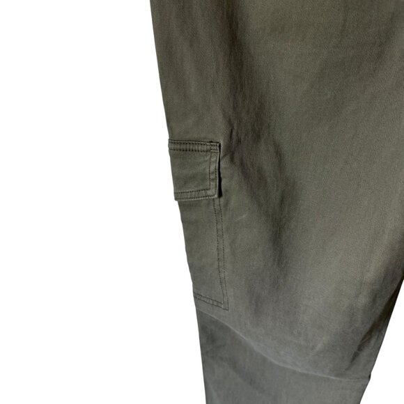 Land's End Sz 6 Carpenter Utility Cargo Tapered Jeans Chino Pants Pockets Green - Picture 9 of 15
